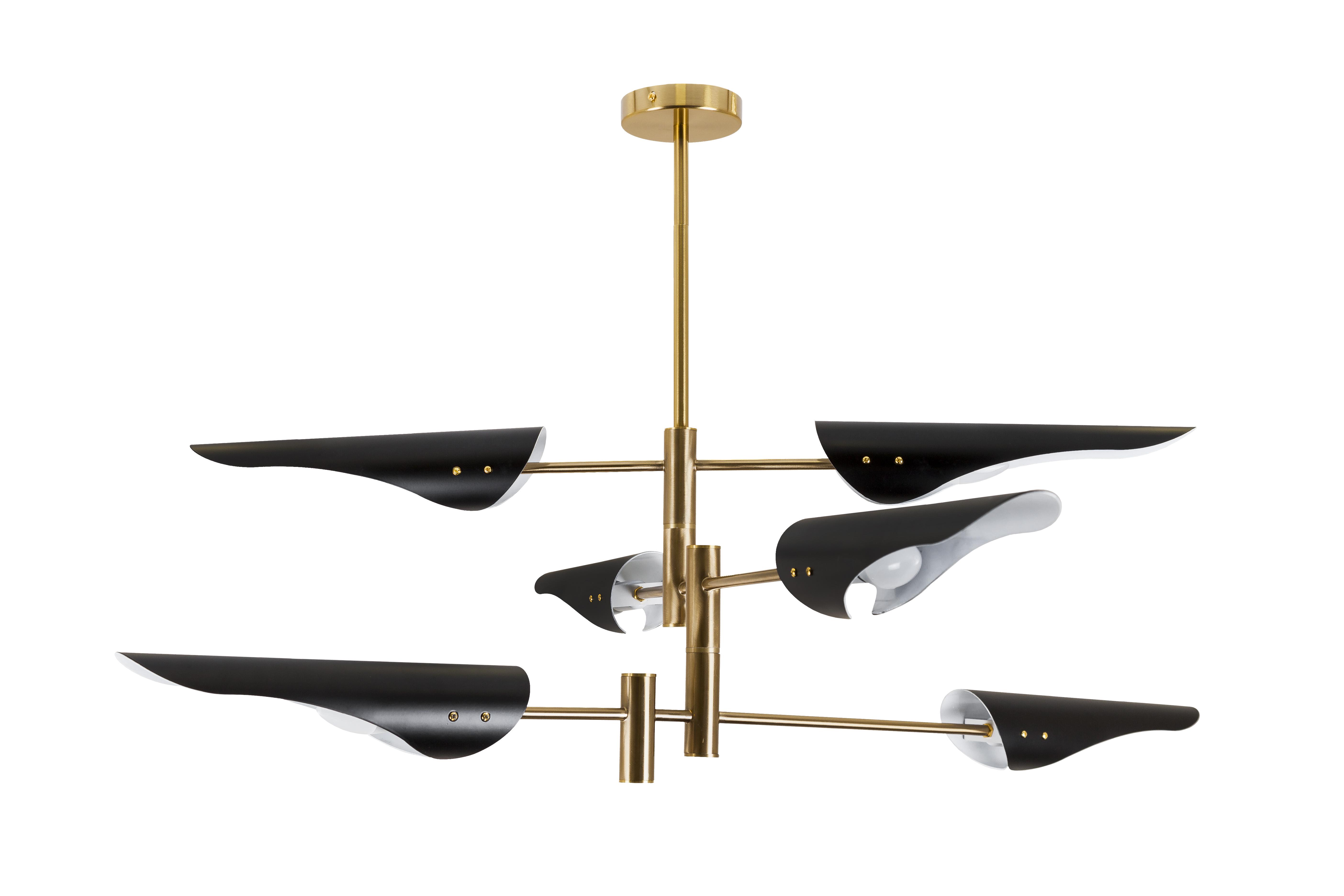 Потолочная люстра Levistella 761V1019-6 BK металлическая под лампы Е14 на 6 плафонов (106-16-LVS4218)