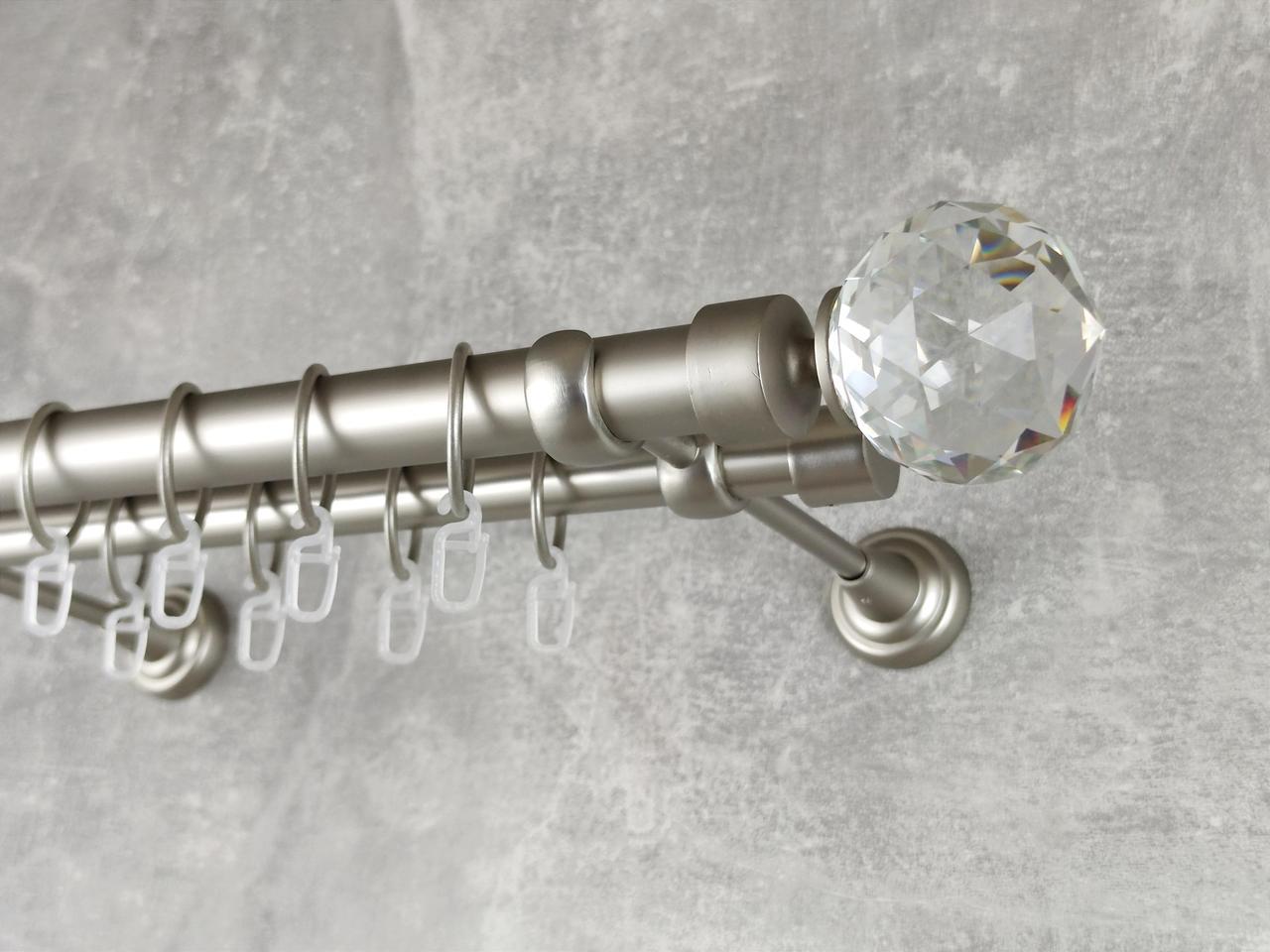 Карниз MStyle Люмиера металлический для штор двухрядный 25/19 мм гладкий 240 см Сатин (5021074)