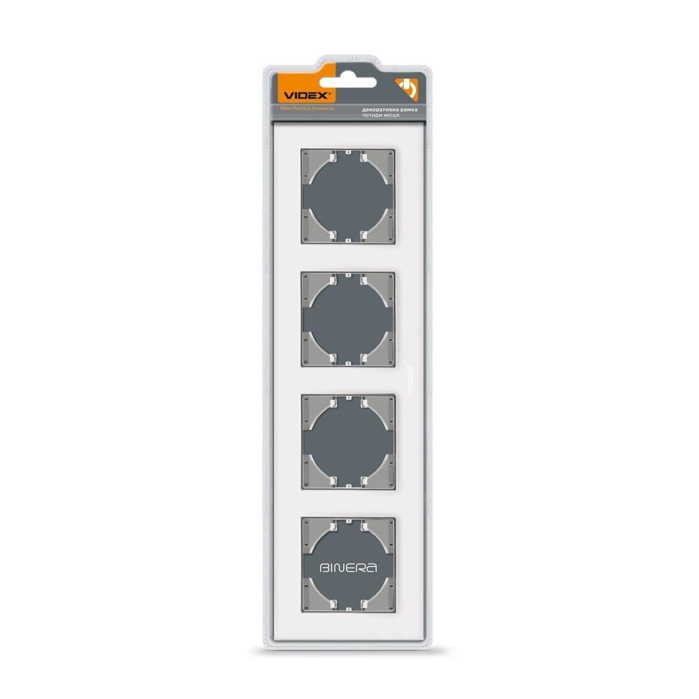 Рамка стеклянная горизонтальная Videx Binera VF-BNFRG4H-W