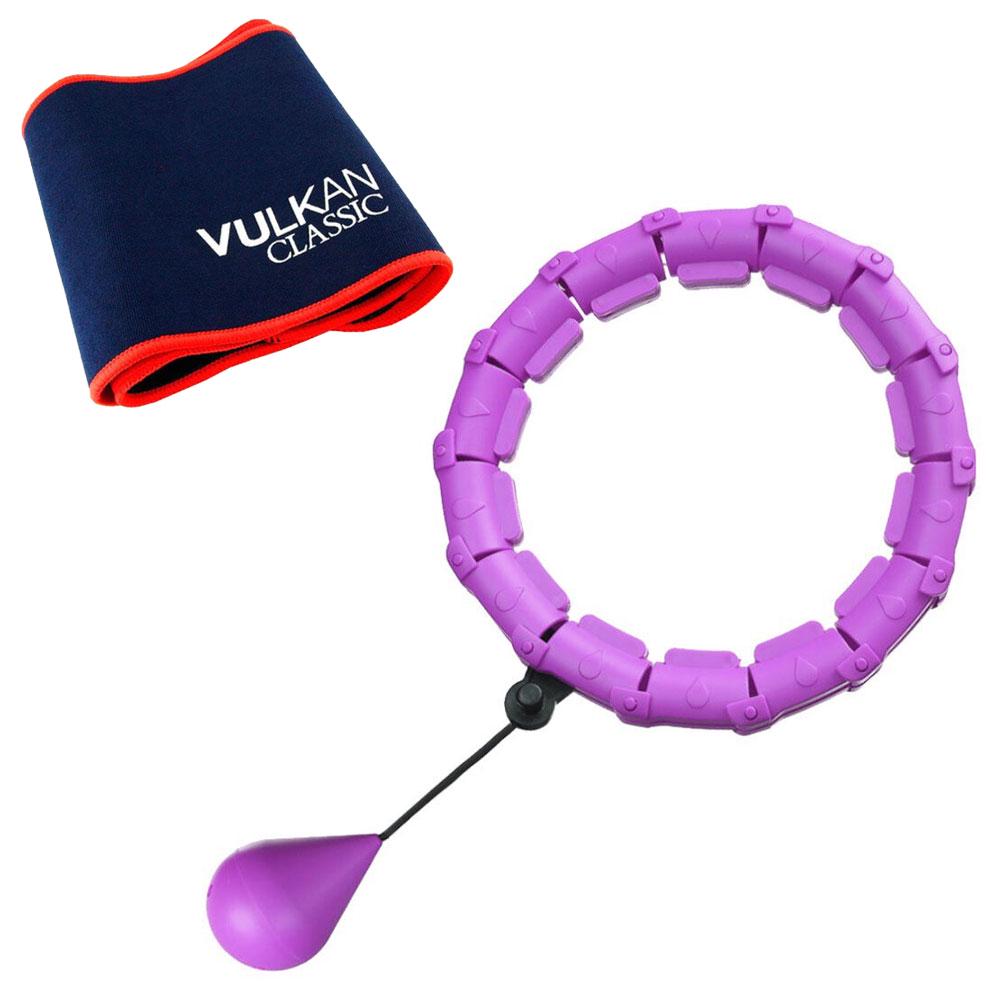 Хулахуп с грузом для похудения Hoola Hoop Massager и пояс для похудения Vulkan Вулкан Extra Long (3000149-TOP-2)