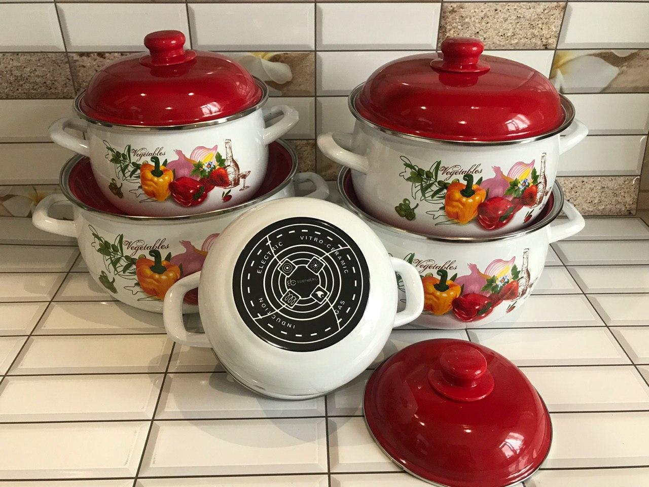 Набор эмалированных кастрюль Edenberg 10 пр. (EB-1877) - фото 4 Набор эмалированных кастрюль Edenberg 10 пр. (EB-1877) - фото 4