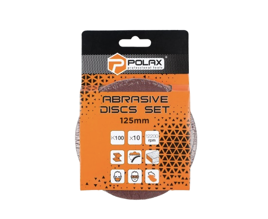 Шлифовальный круг Polax на самоклеющейся липучке для болгарки 125 мм зерно к100 10 шт. (27735041) - фото 2