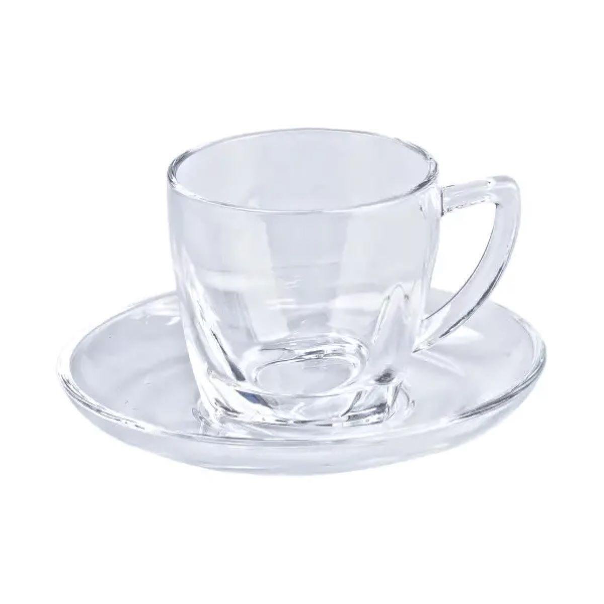 Набор стеклянных чашек с блюдцами Light House 6 штук по 200 мл Прозрачный (LG-20334)