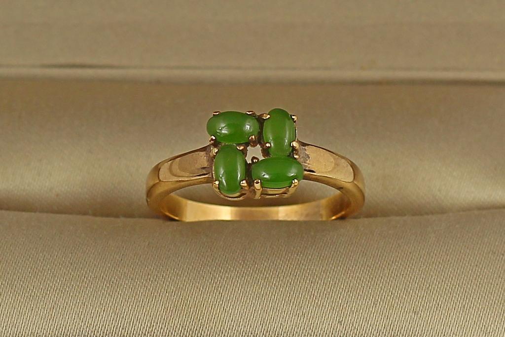 Кольцо Квадрат нефрит р. 19 Золотистый (30468868)