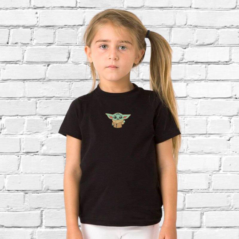 Футболка для дівчаток з вишивкою Йода 01-1 146-152 см 11-12 років Чорний (235411-32-3)