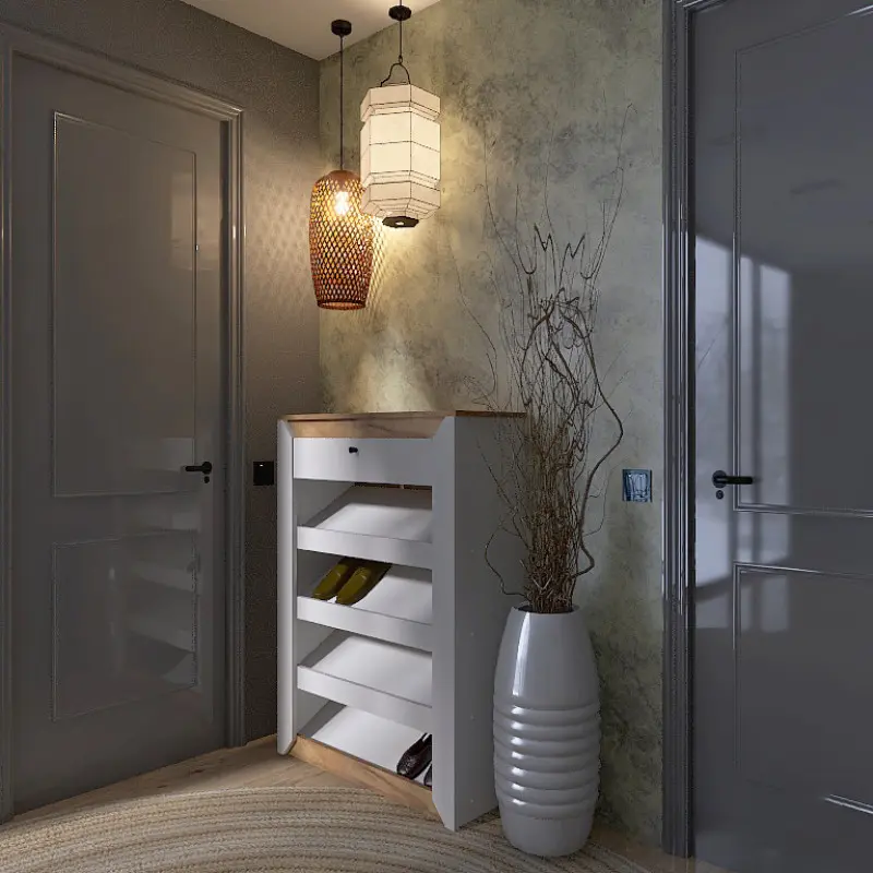 Тумба для обуви Эверест Нордик 800 Белый/Дуб крафт золотой (26843888) - фото 3