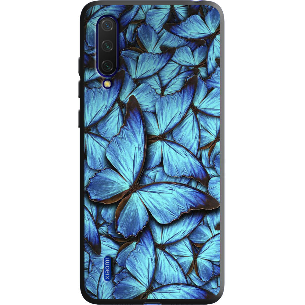 Чехол BoxFace Xiaomi Mi 9 Lite лазурные бабочки Черный силикон (38311-up1550-38694)