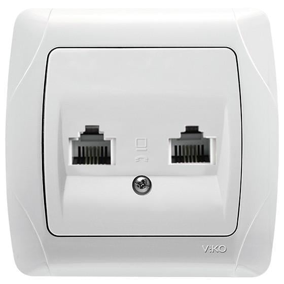 Розетка телефонная VIKO Carmen RG11 двойная Белый (90561033)