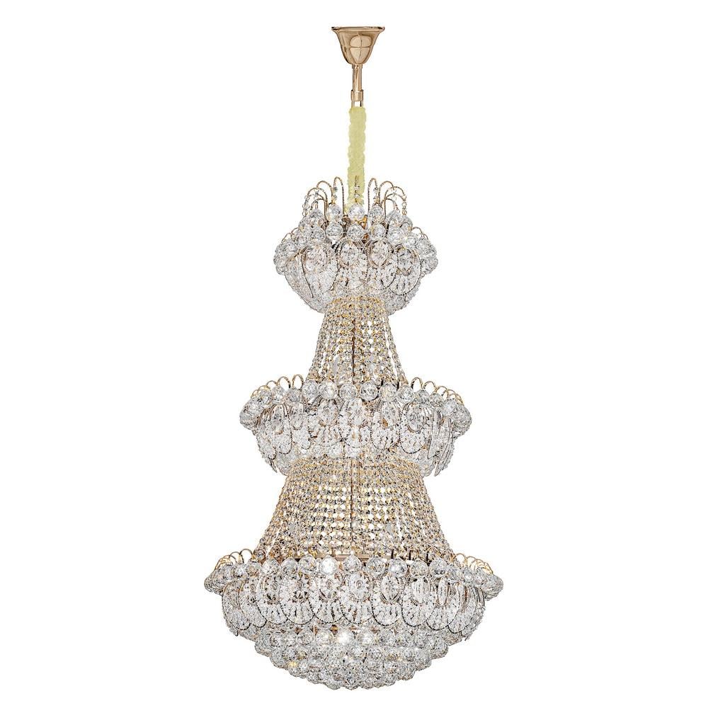 Люстра подвесная Brille BCL-693S/24 E14 SGD хрустальная для холла