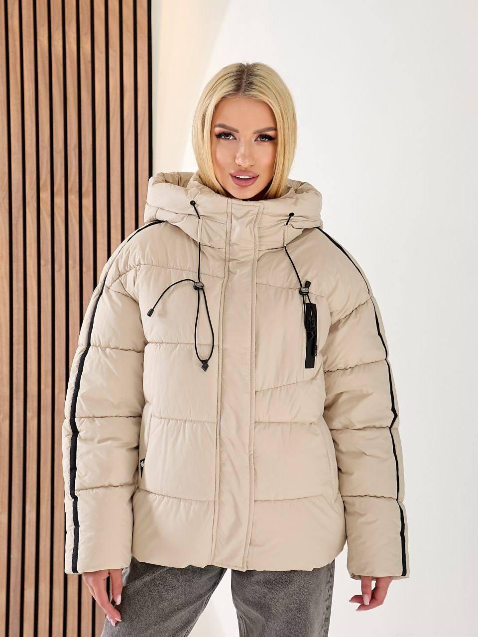 Куртка женская зимняя до -30°С S-M Бежевый (OV-8169BE-S-M) - фото 2 Куртка женская зимняя до -30°С S-M Бежевый (OV-8169BE-S-M) - фото 2