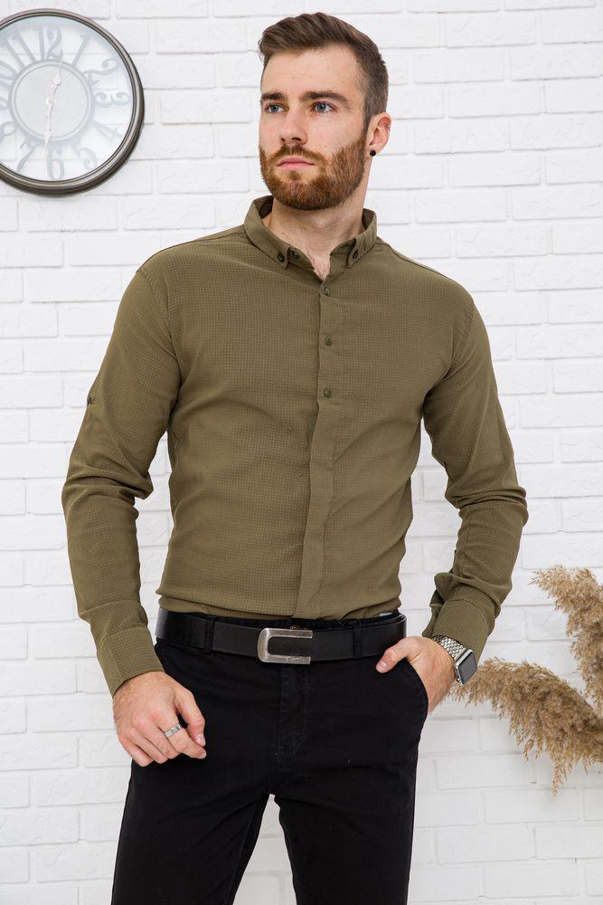 Сорочка чоловіча однотонна Time of Style AG-0010256 S Хакі