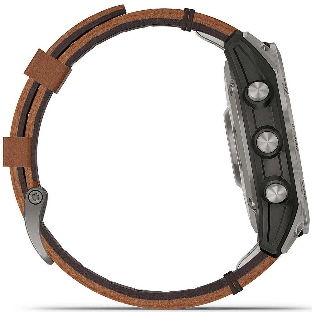 Смарт-часы Garmin fenix 7 Sapphire Solar Titanium with Chestnut Leather Band (010-02540-31) - фото 4