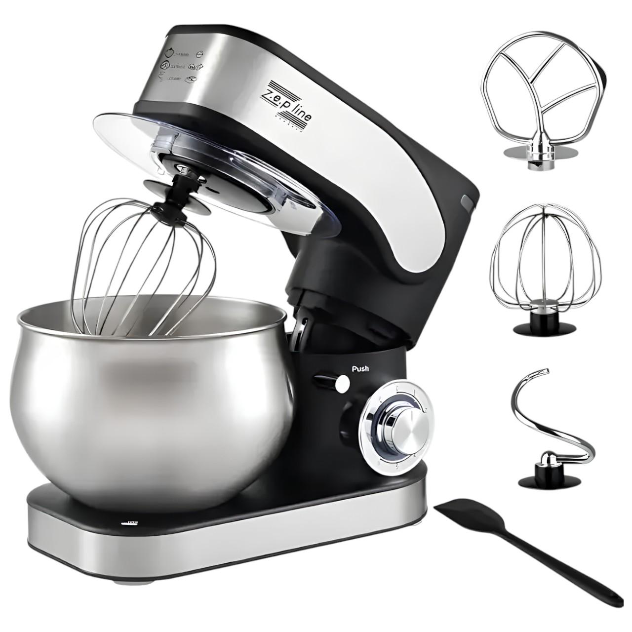 Комбайн Zepline з чашею із нержавіючої сталі 3500 Вт 6 л Чорний (ZP-136) - фото 4