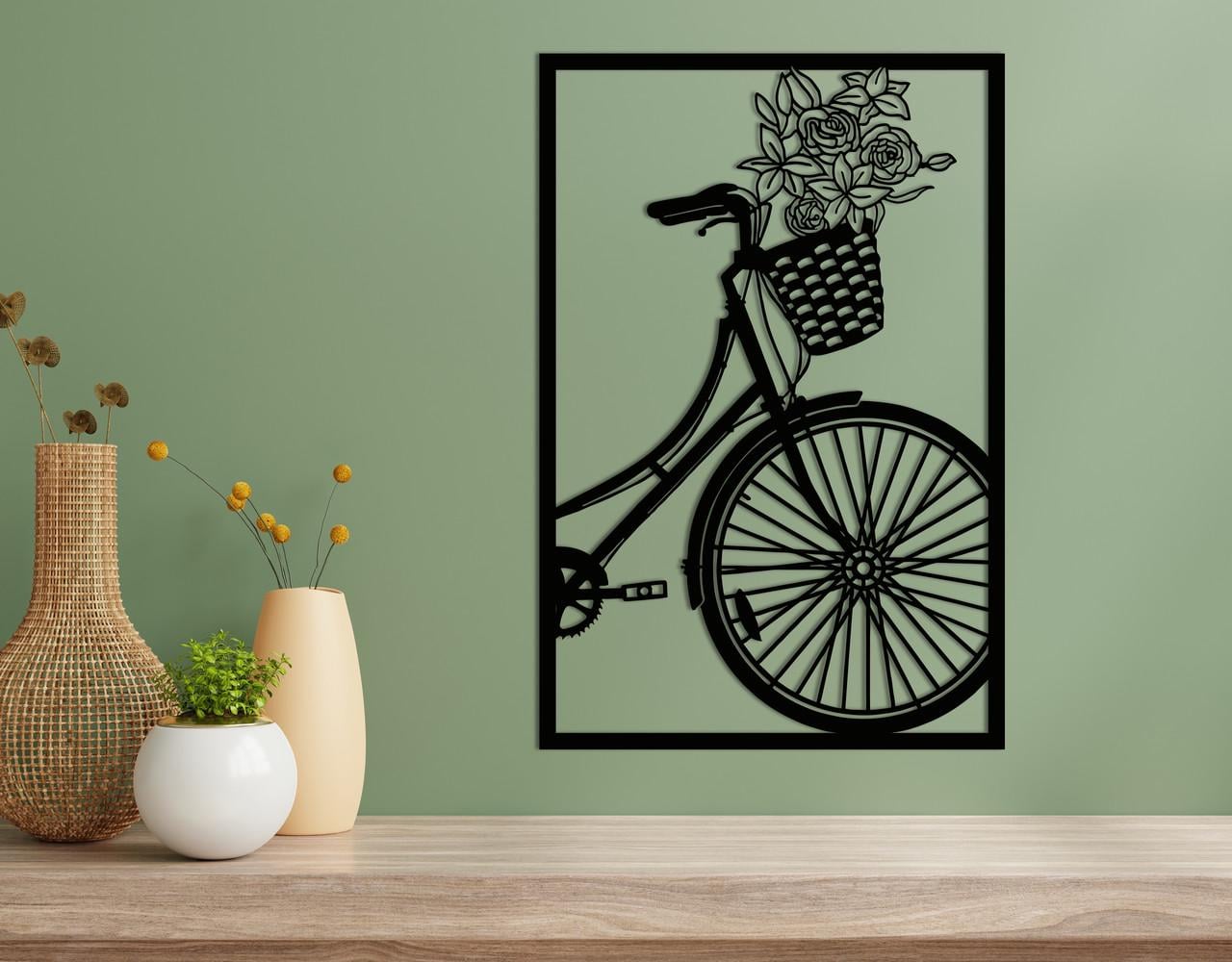 Панно на стену из дерева декоративное Upwood Decor BicyclePanel 52,5x35 см Black (1541091937)