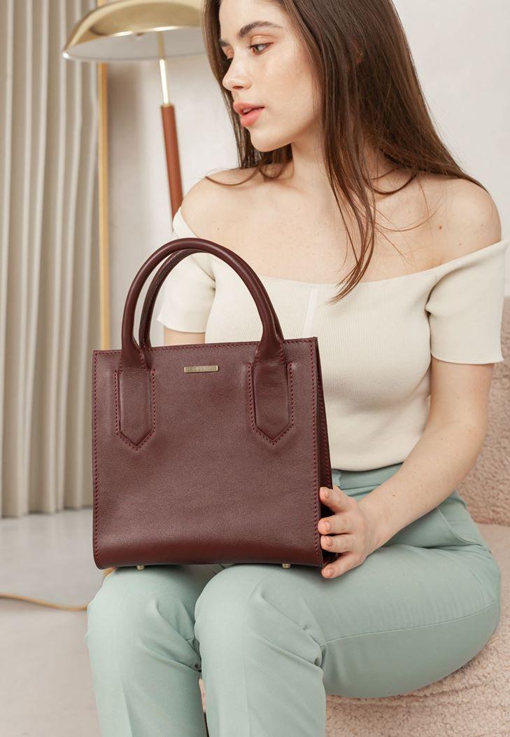 Женская сумка-кроссбоди кожаная Бордовый (A-027158)