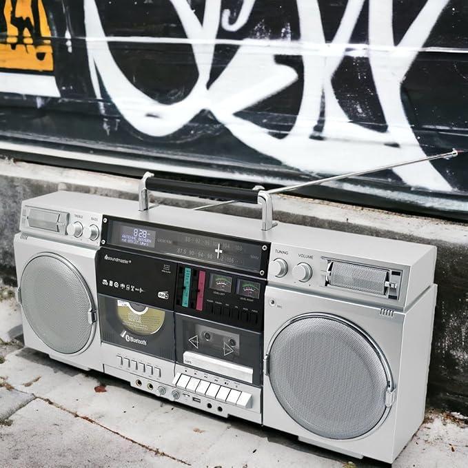 Бумбокс Soundmaster SCD1980SI Ghetto Blaster USB DAB+ CD/MP3 портативний касетний магнітофон кодування (SCD1980SI) - фото 5