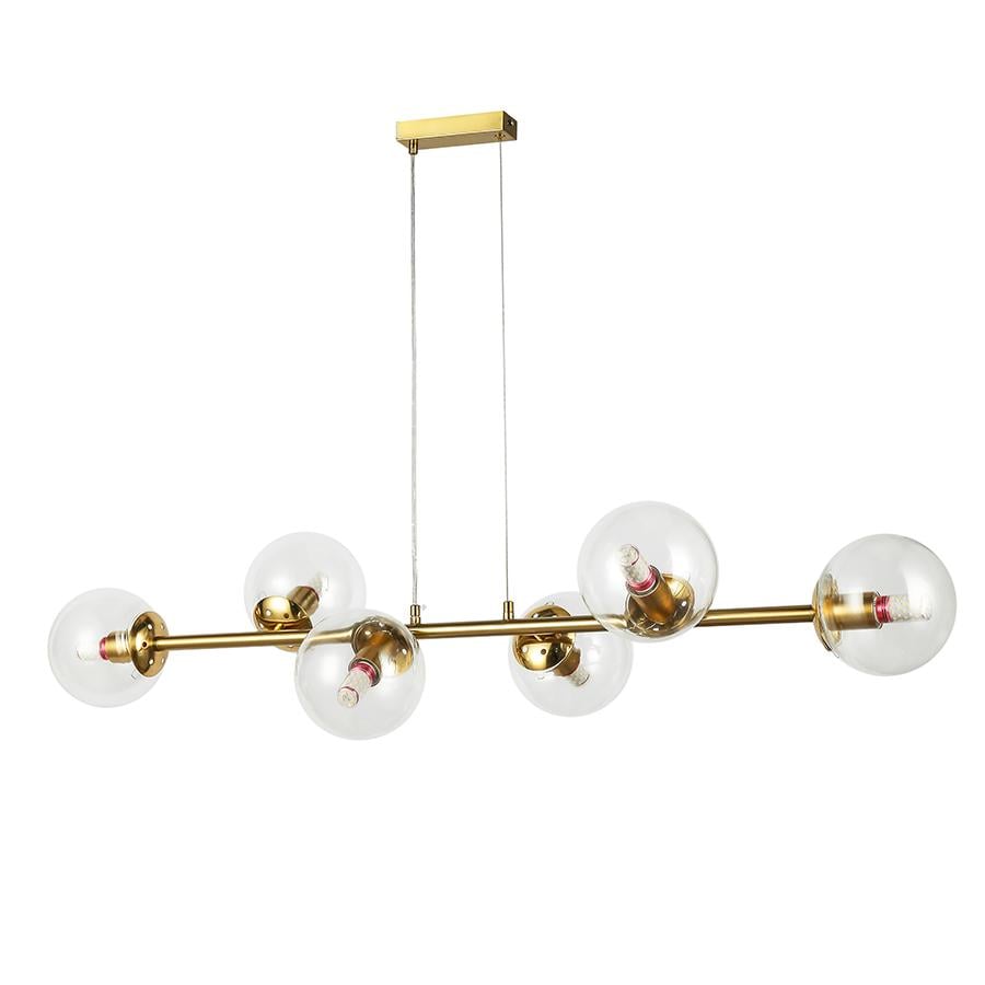 Люстра молекула підвісна Levistella 7841021-6 GAB/CL плафони прозорі Бронза