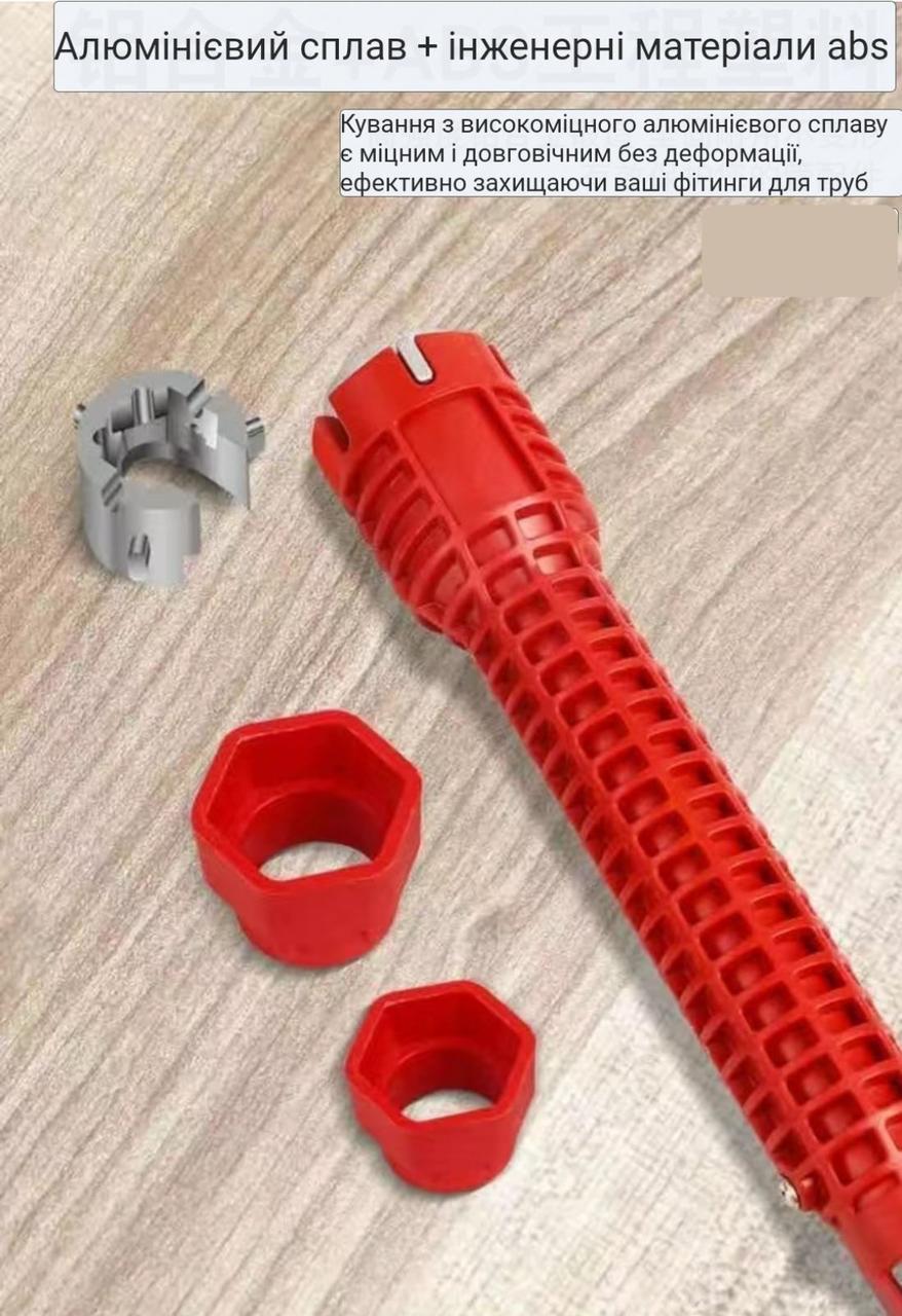 Ключ гайковий сантехнічний універсальний 8 в 1 Червоний (2125667594) - фото 7 Ключ гайковий сантехнічний універсальний 8 в 1 Червоний (2125667594) - фото 7