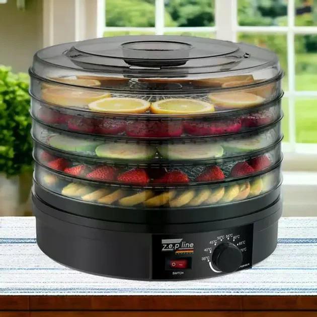 Сушарка для овочів і фруктів ZepLine ZP-029 дегідратор 800 Вт 5 секцій 35-70°C Чорний (ZP-029)