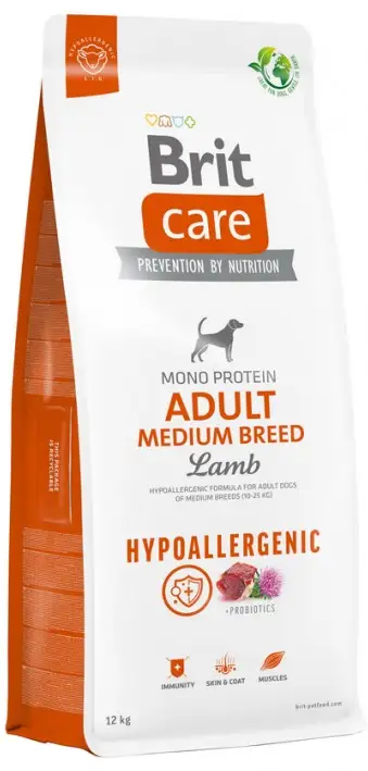 Корм сухий для середніх порід Brit Care Hypoallergenic з ягням 12 кг (172216)