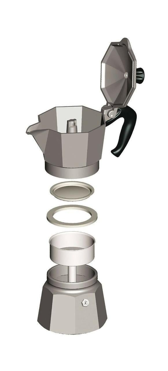 Гейзерная кофеварка Bohmann алюминиевая 150 мл на 3 чашек (BH-9403) - фото 4 Гейзерная кофеварка Bohmann алюминиевая 150 мл на 3 чашек (BH-9403) - фото 4