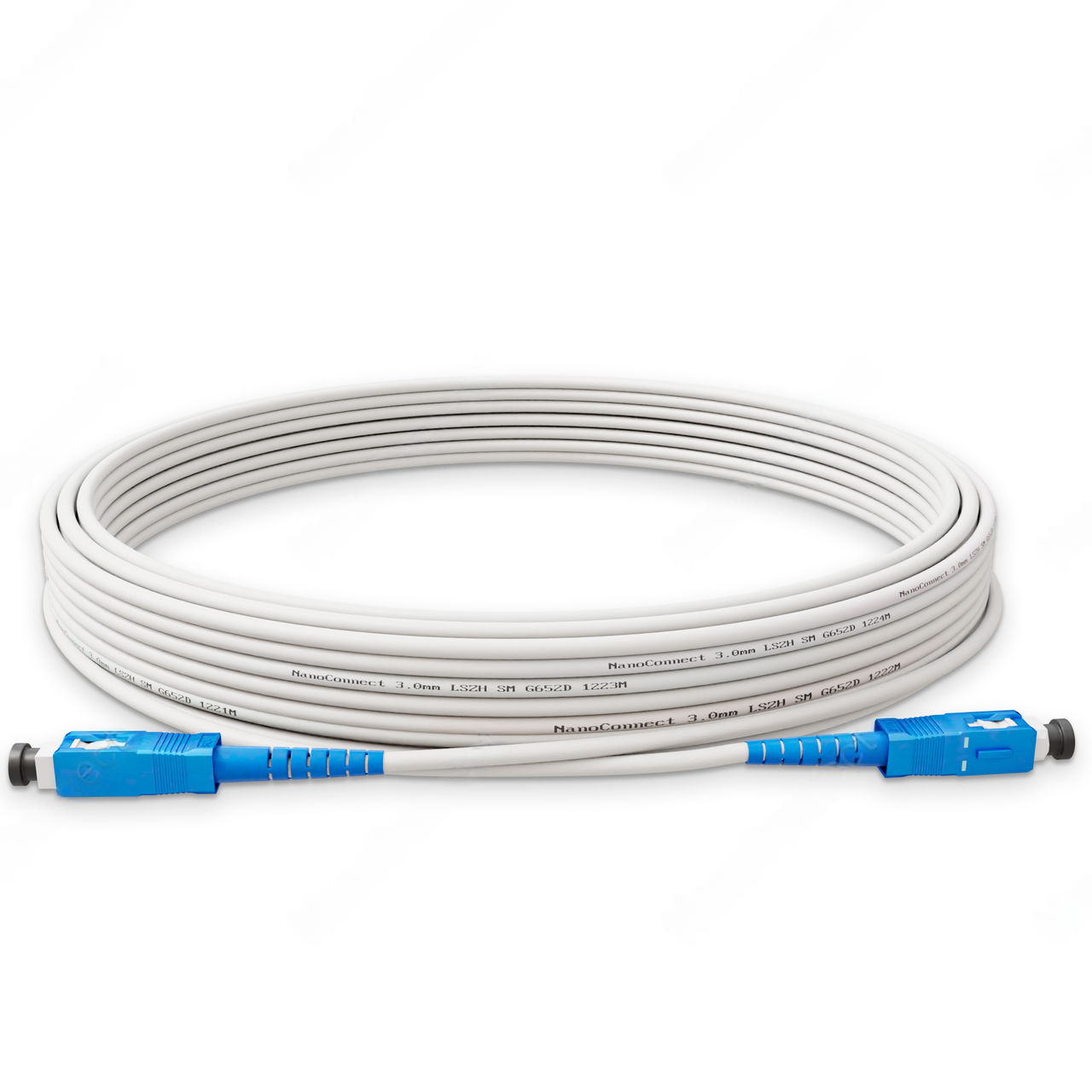 Патч-корд оптический Simplex SC/UPC-SC/UPC Белый LSZH Singlemode G.657.А2 Flex 3 мм 15 м (2563285709)