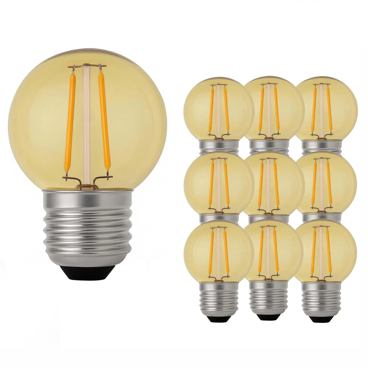 Набор ламп Edisons 25 шт. LED G45 E27 2W 2200K Light Bronze пластиковая колба
