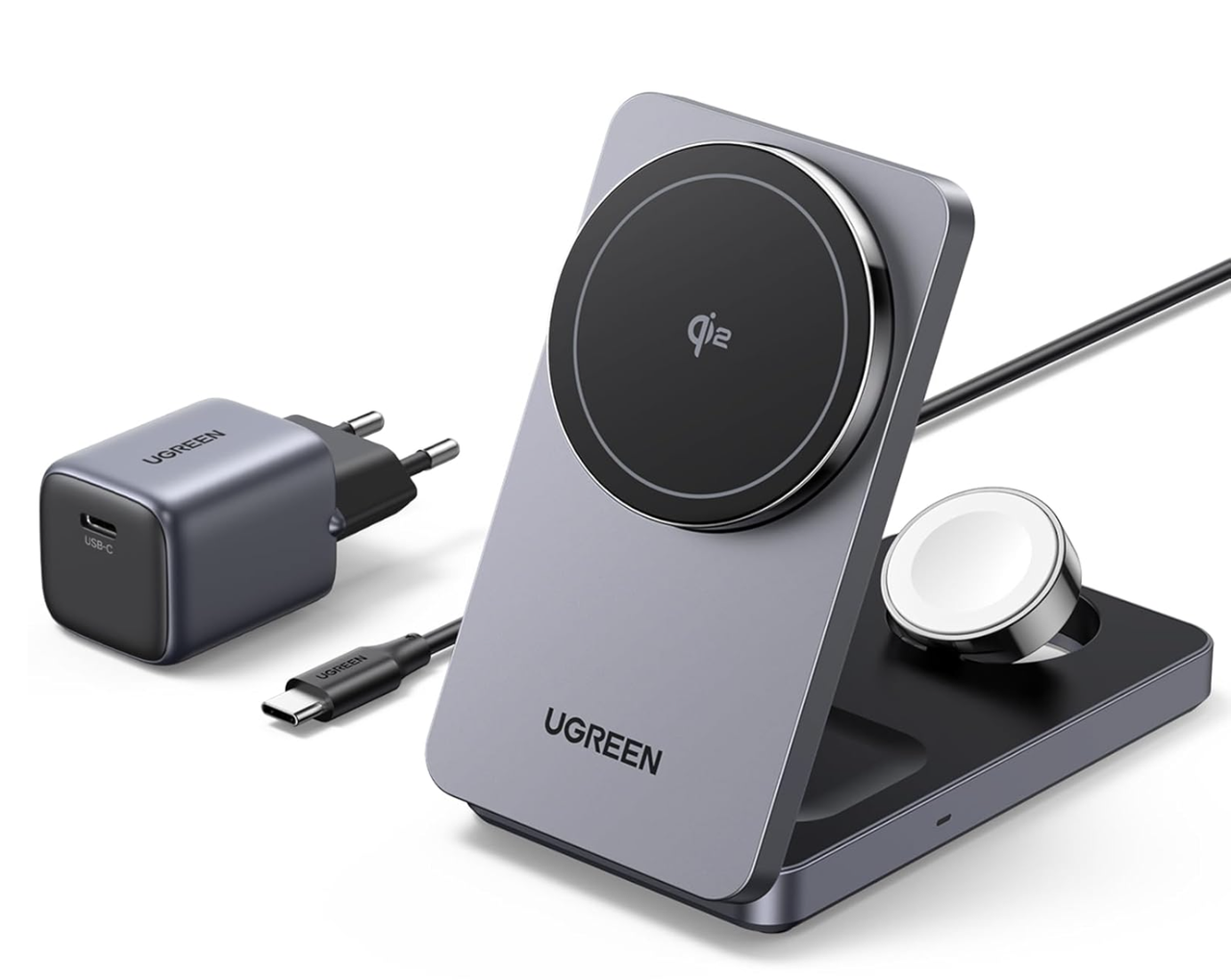 Док-станція UGREEN 3in1 MagFlow Qi2 (2431784511)