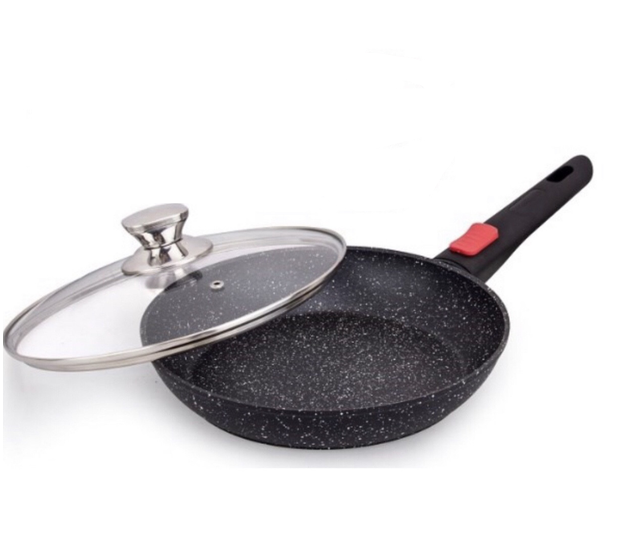 Сковорода вок со съемной ручкой и крышкой 28 см 2,4 л (EB-14112)