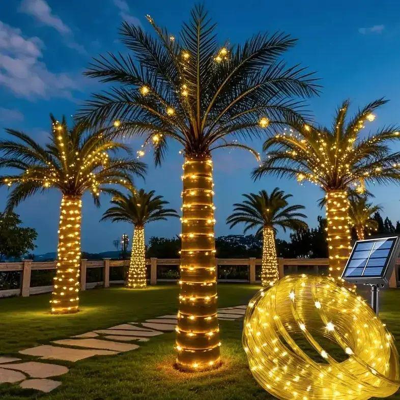 Гірлянда "Трубка" 10 м 100 LED IP65 живлення від сонячної батареї з тепло-білим світінням з ПВХ (opt-105062)