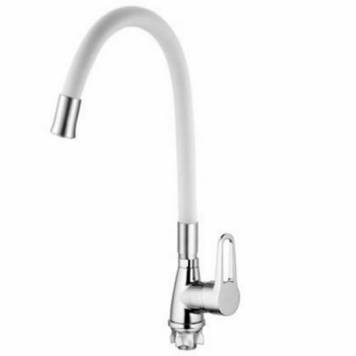 Смеситель для кухни MIXXUS Sор 4-045 MI6488 с гибким изливом Белый (235685)