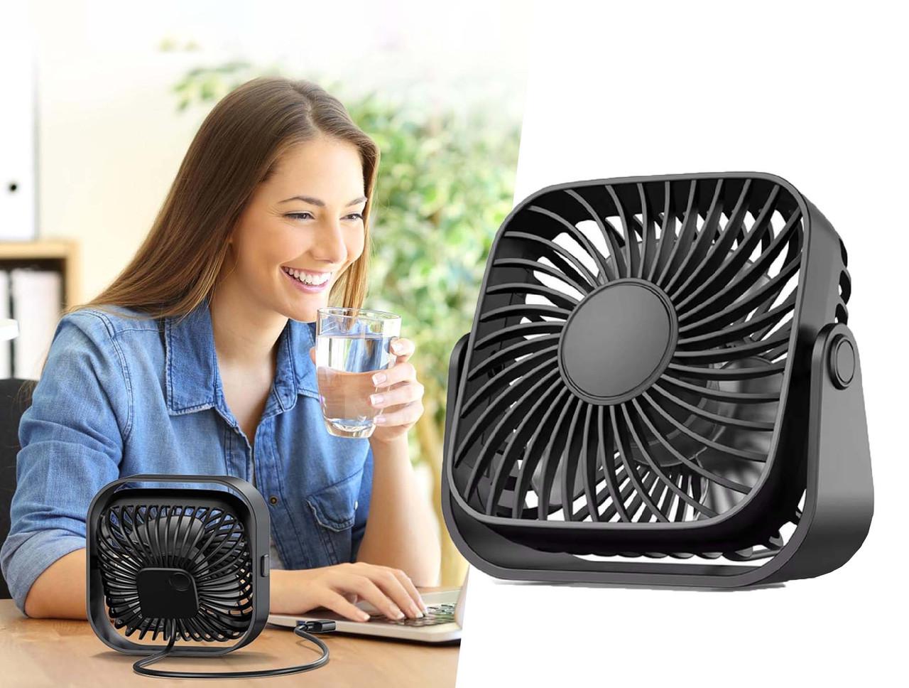 Настільний вентилятор безшумний з USB живленням K52 Чорний - фото 2