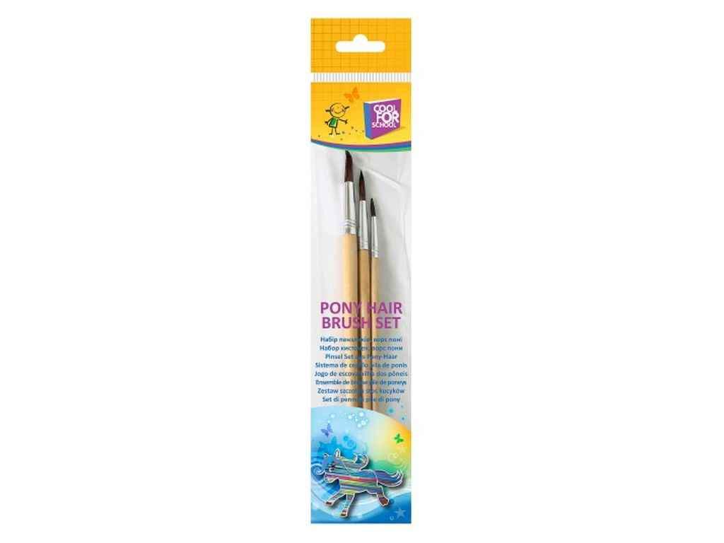 Набор кистей COOLFORSCHOOL 3 шт. 4/8/12 CF60808 (1052236)