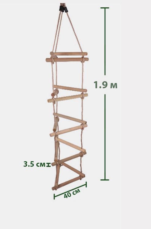 Драбинка підвісна WCG трикутна для дитячого майданчика - фото 3