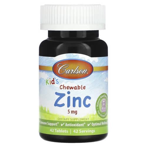 Цинк для детей Carlson Kid Chewable Zinc 5 мг 42 табл. (CAR-53300)
