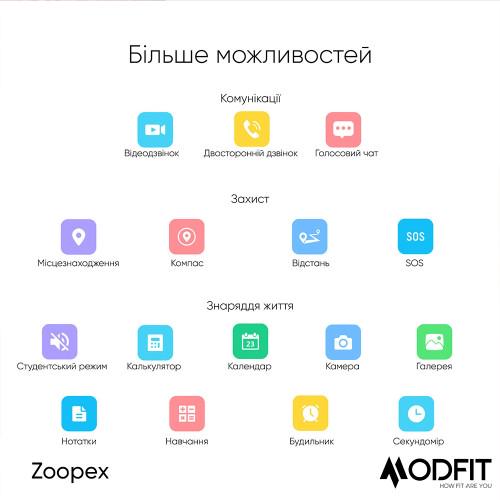 Смарт-часы детские Modfit Zoopex Pink (1947405328) - фото 7