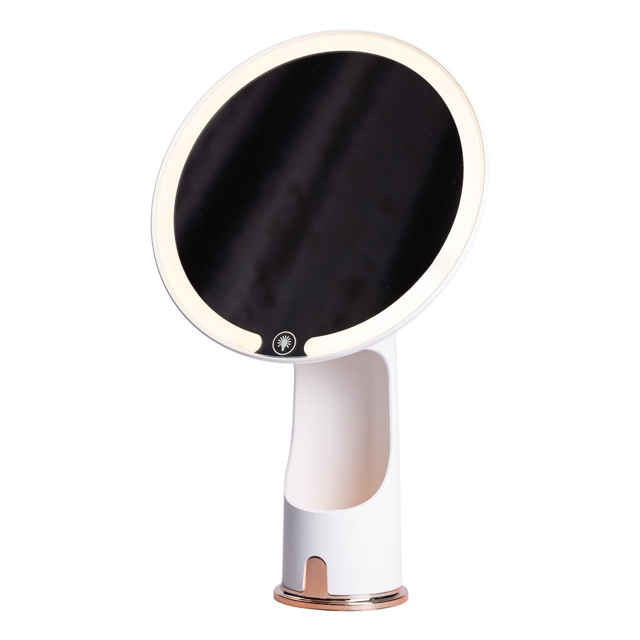 Зеркало с подсветкой настольное косметическое круглое с LED подсветкой USB 18,5х10х29 см Белый (6874)
