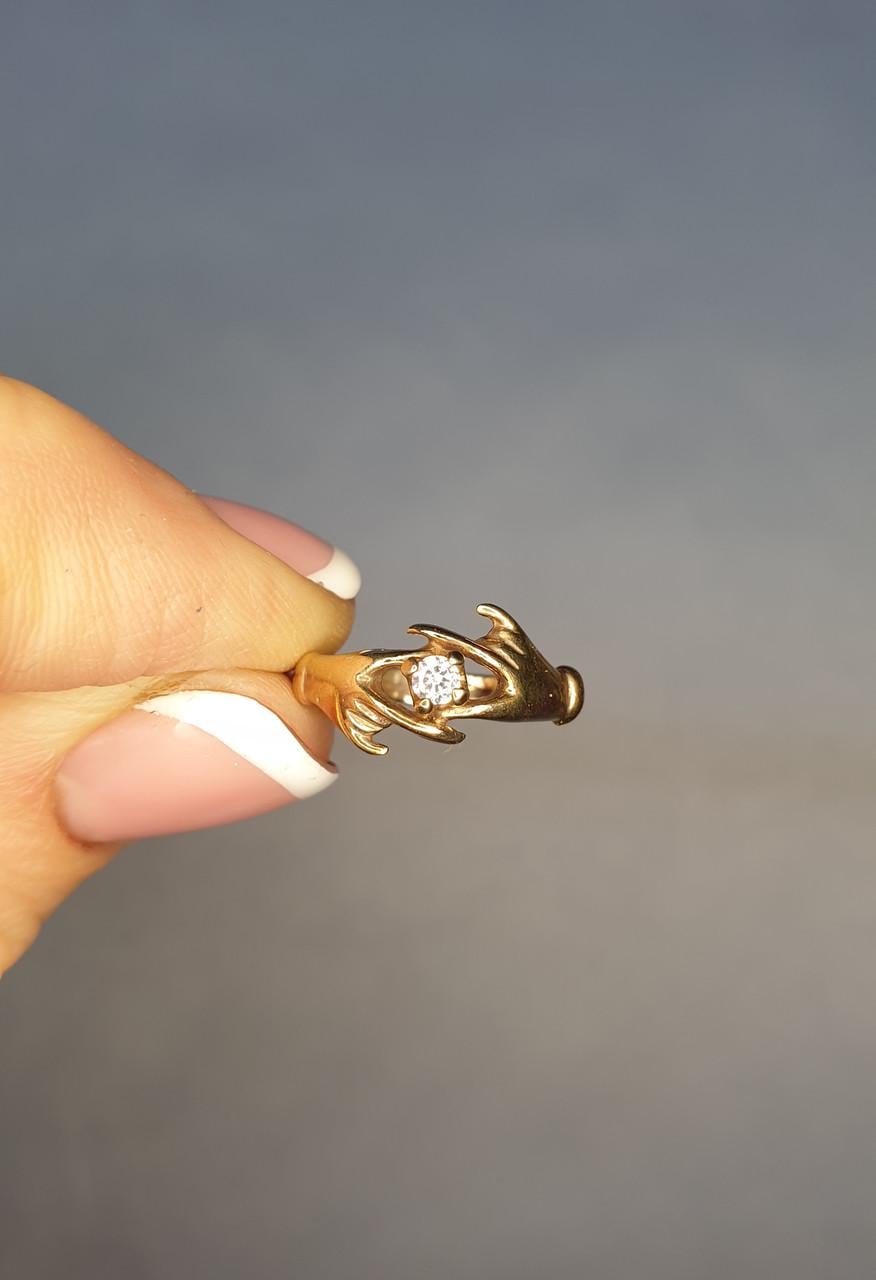 Кольцо позолоченное Встреча с кубическим цирконием р. 15 1,67 г (1520467096)