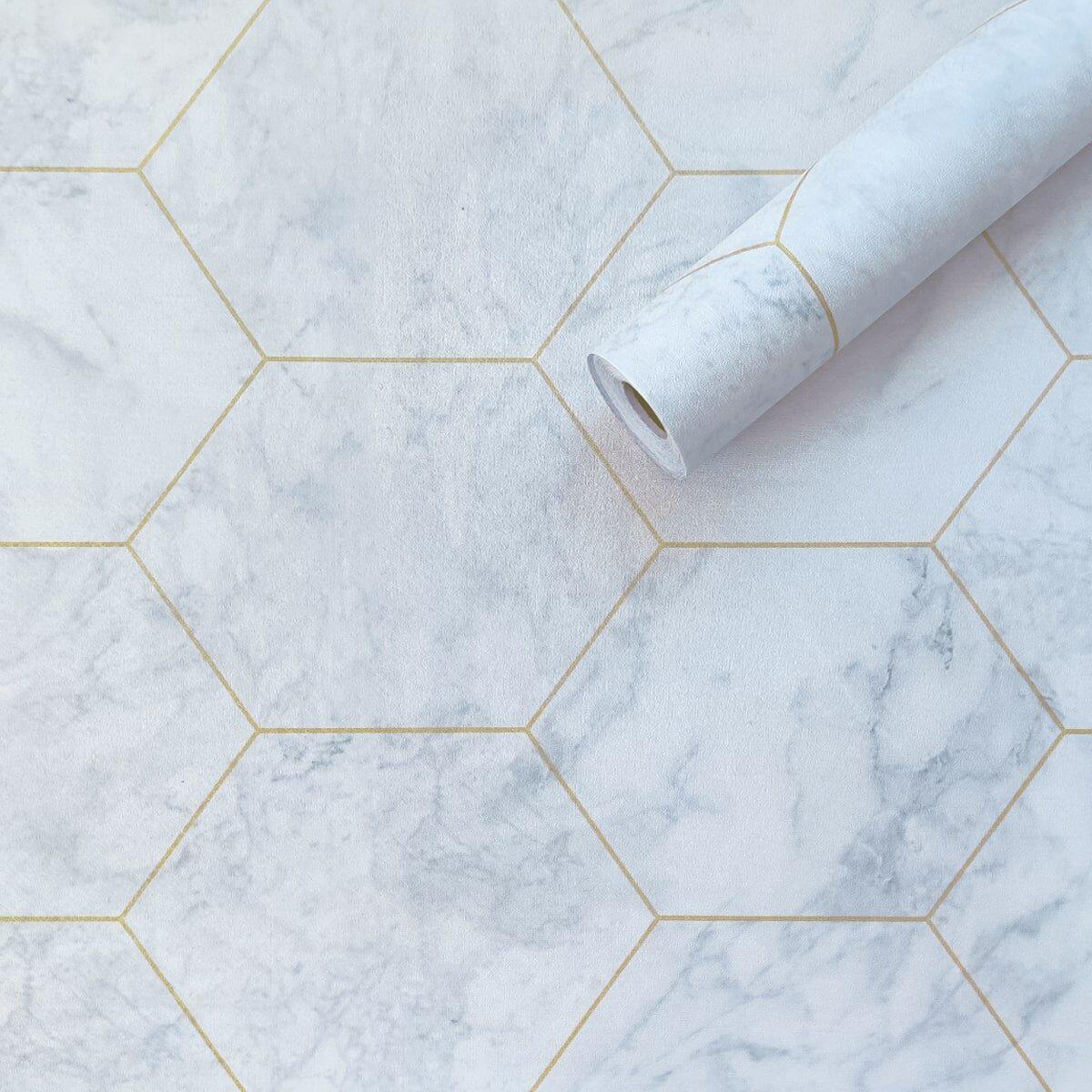 Самоклеящаяся пленка Мрамор 0,45х10 м х 0,07 мм Малахитовый/Золотой (SW-00001214)