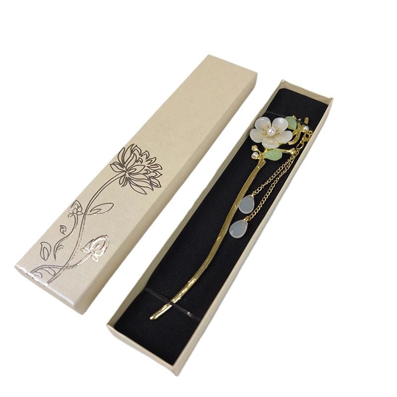 Заколка для волос в азиатском стиле цветы яблони Золотистый (U8118 8116)