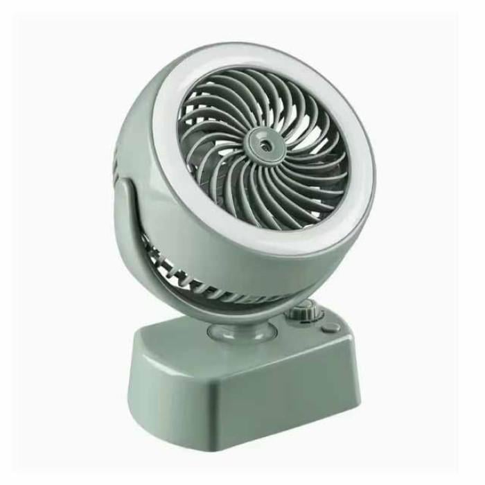 Вентилятор акумуляторний 3в1 YT-M2028 USB із зволоженням та підсвічуванням Зелений