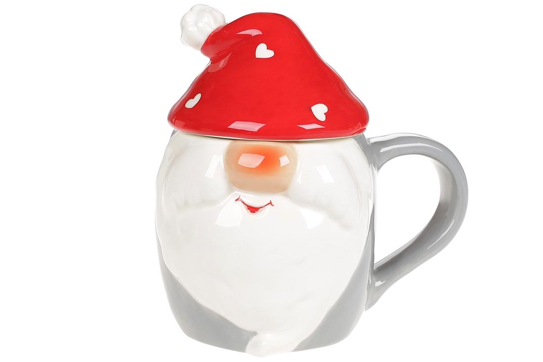 Кружка керамическая BonaDi фигурная с крышкой и объемным рисунком Гномик 450 мл (DM749-X)
