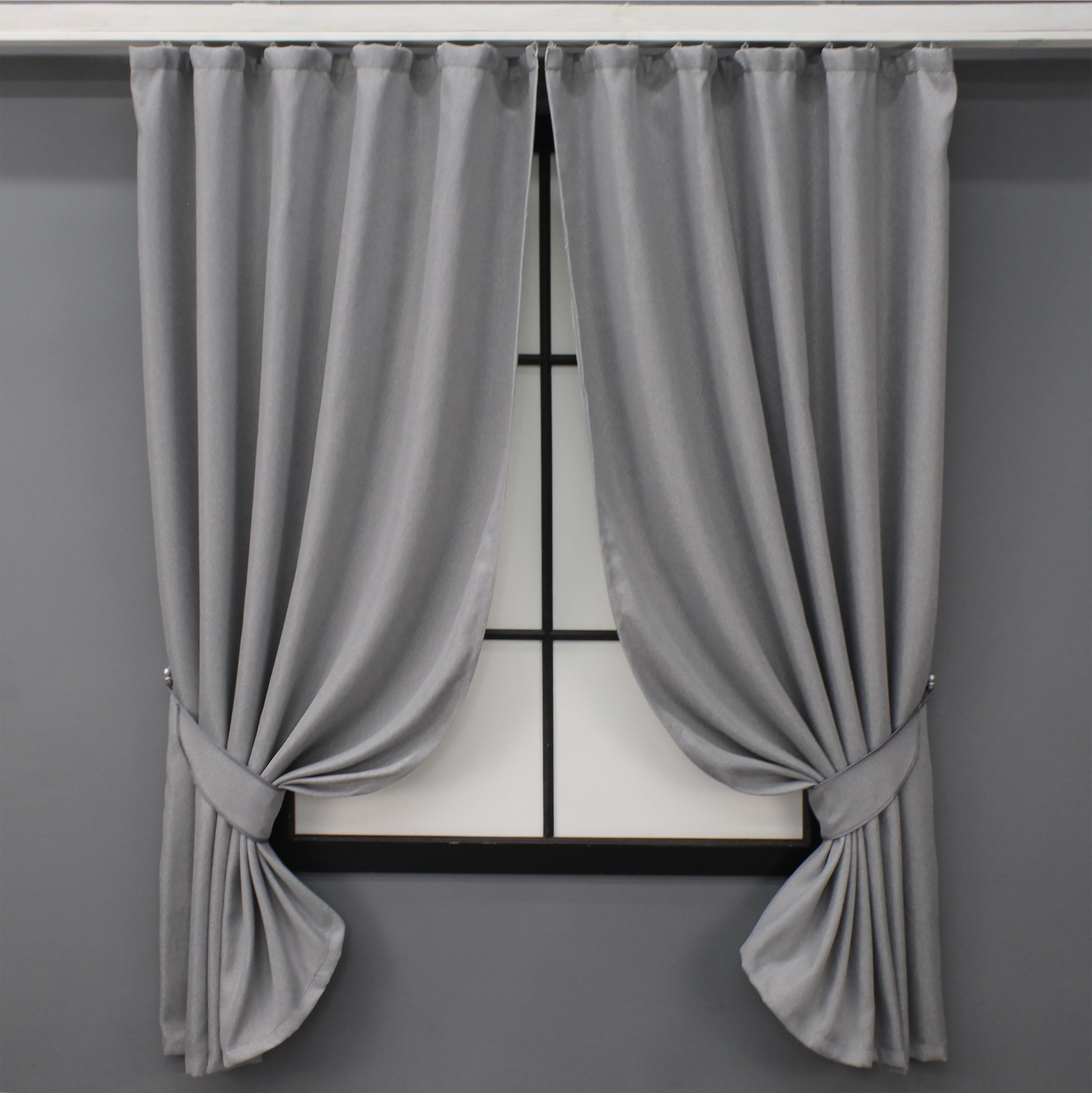 Комплект коротких штор VR-Textil Лен-блэкаут № 1397ш 130х170 см 2 шт. Серый (35-0166)