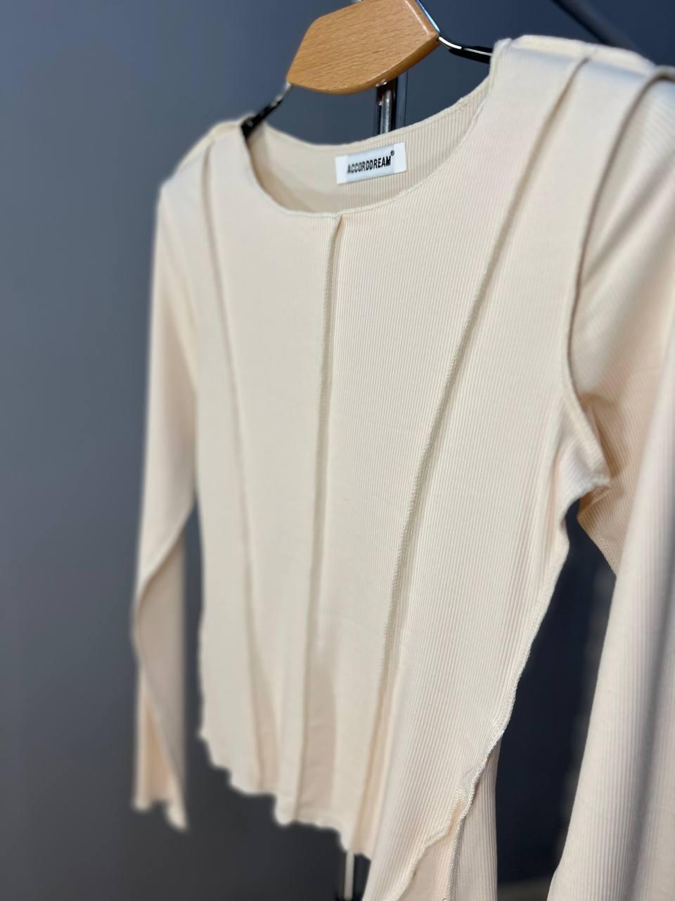 Реглан женский ACCORDDREAM 20530 лонгслив вывернутые швы рубчик OS Бежевый (1334) - фото 2 Реглан женский ACCORDDREAM 20530 лонгслив вывернутые швы рубчик OS Бежевый (1334) - фото 2