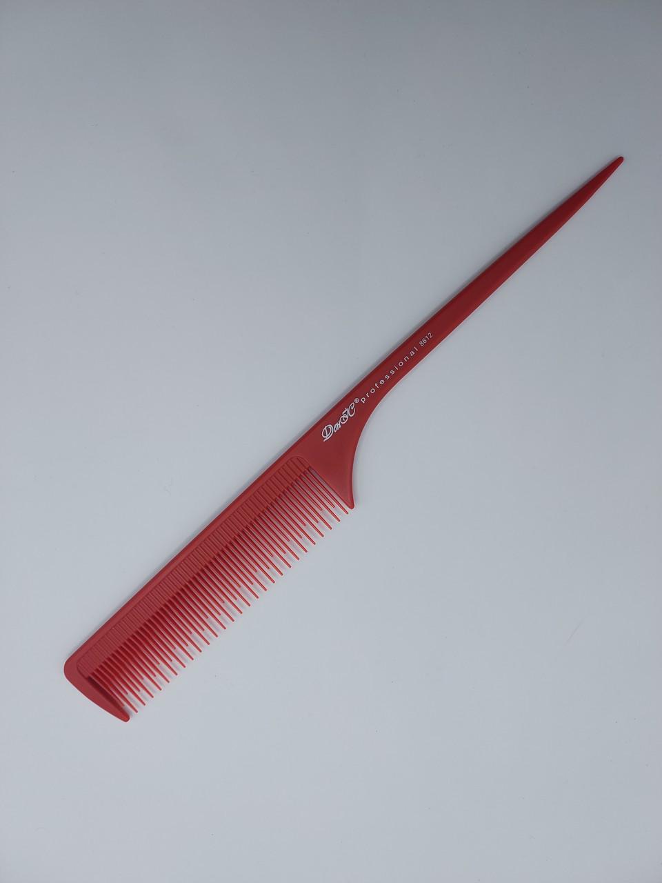 Гребінець карбон ДенІС professional 8612 з хвостиком Red (1453070596) - фото 8