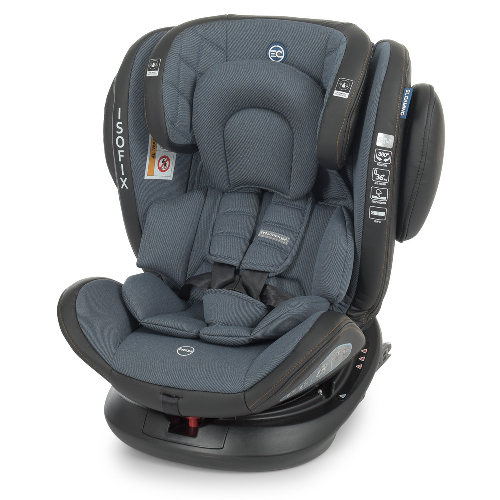 Детское автокресло El Camino Evolution 360 ME1045 c ISOFIX 0-36 кг Blue Denim Синий джинс
