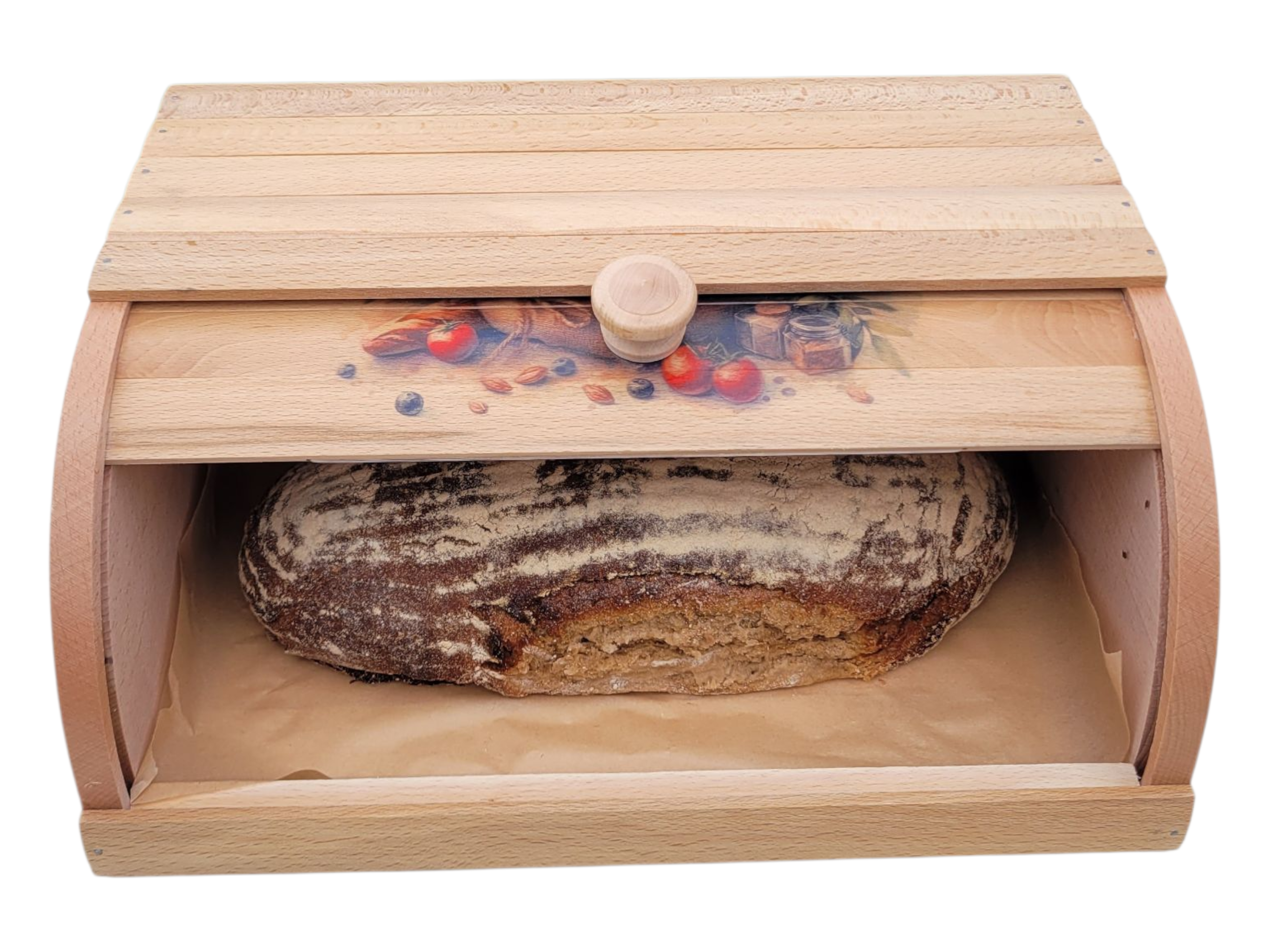 Хлебница деревянная из бука с декоративным рисунком 37,5×27×16 см ручная работа (35478143) - фото 9