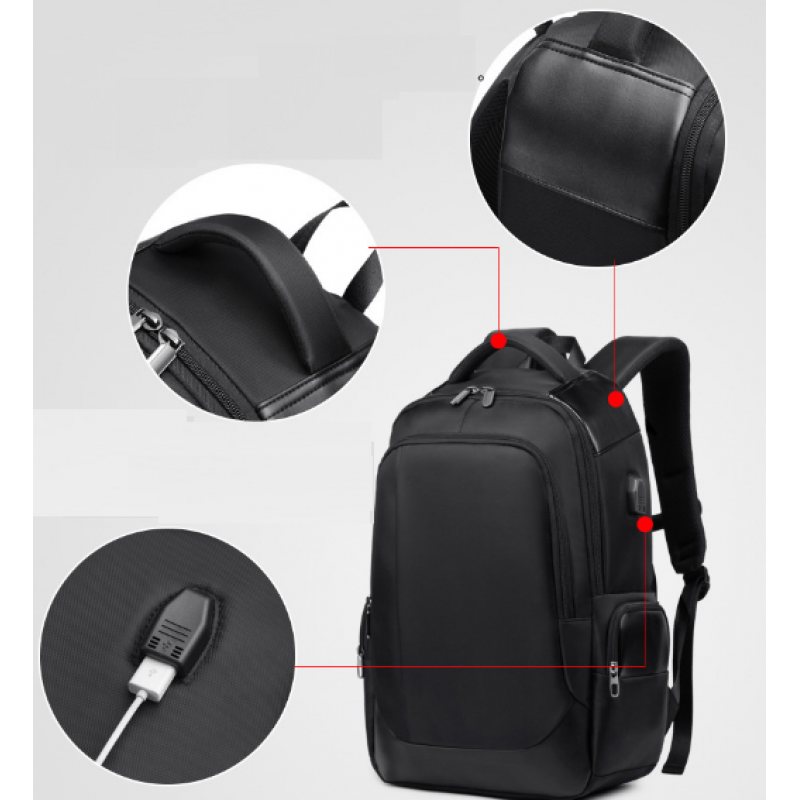 Рюкзак чоловічий міський 45х32х15 Чорний (547) - фото 7 Рюкзак чоловічий міський 45х32х15 Чорний (547) - фото 7