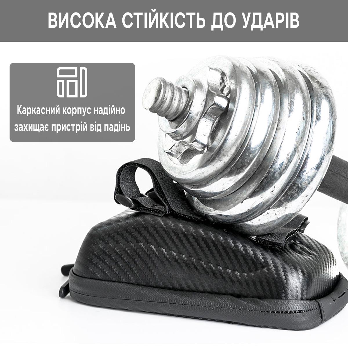 Велосумка с каркасом на руль для телефона до 6,5" Rhinowalk E001B Черный (RWK-E001B-4414) - фото 3