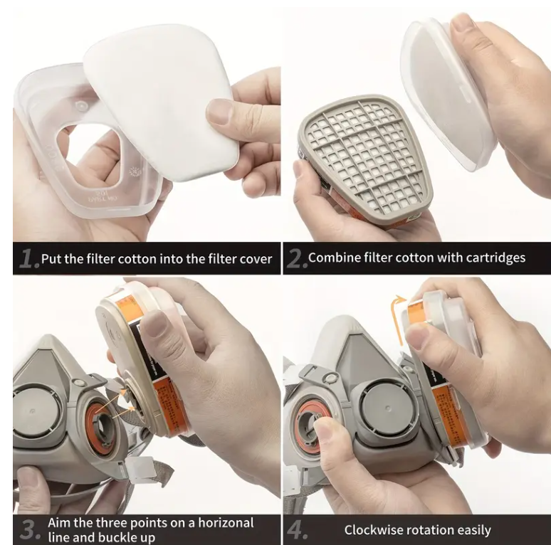 Маска защитная многоразовая регулируемая полумаска 6200 с фильтрами 10 шт. (1808) - фото 4 Маска защитная многоразовая регулируемая полумаска 6200 с фильтрами 10 шт. (1808) - фото 4